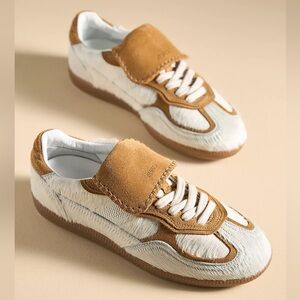 ALOHAS TB.490 CLUB Leather & Calf Hair Sneakers - 7- 7.5 in Soft Tan
